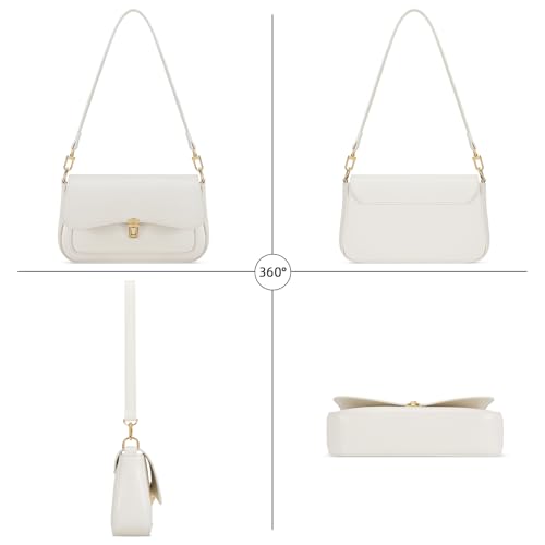 Image of KKXIU Small Shoulder Bag for Women Cute Hobo Handbags Mini Clutch Purses | Classic Trendy Retro Underarm Crossbody Bag with Detachable Straps, Zipper Closure