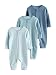NEXT Baby Jungen Fußlose Babyschlafanzüge mit Zweiwege-RV, 3er-Pack Blau Numeric_56