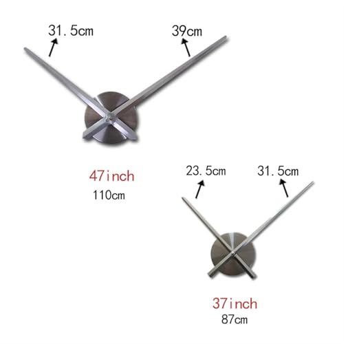 Horloge 3D à Quartz blanche 37 pouces effet miroir adhésif