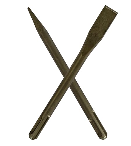 Image of Inditrust Hammer Drilling Set of 2 Chisel Bits Set 1pc Flat & 1pc Pointe Bits siz (10 x 150 mm)