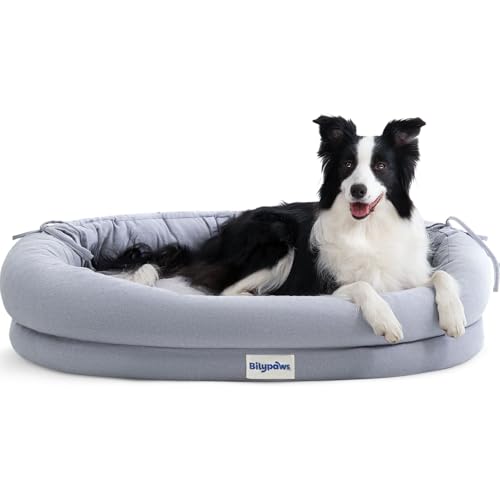 bilypaws Orthopedic Dog Bed for Large Dogs, Pet Sofa Bed with Egg Crate Foam, 4-Sided Bolster...