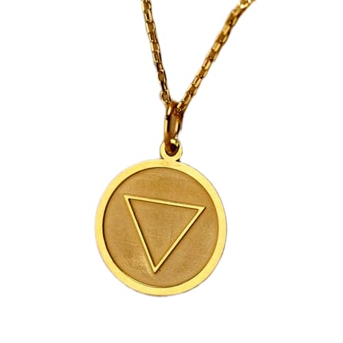 Collier pendentif pièce gravée eau en argent sterling plaqué or élégant pour homme et femme
