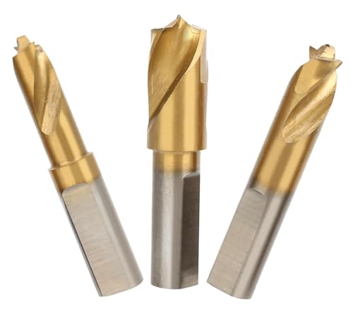 3PCS HSS CO Cobalt Spot Weld Drill Bit Set, High Speed Titanium Air Spot Weld Cutter Drill Bit Spot Weld Removal Tool Cobalt Tips Welding Cutting Accessory 1/4in 5/16in 3/8in