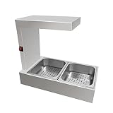 Infrared French Fry Warmer Overhead Heat Lamp Fry Warming Station with (2) Food Pan (DH-310)