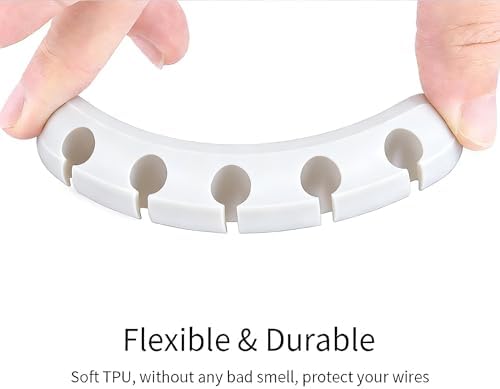 Cable Clips Organizer, Self-Adhesive Wire Holder, Flexible TPU, 3-Pack, for Desk Table Management image 5
