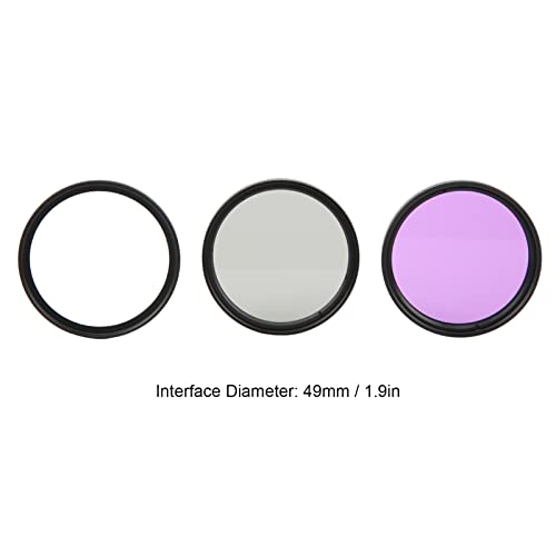 Shanrya Camera Lens Filter Kit, Waterproof 49Mm Uv Cpl Lens Filter Set For Cameras #TOP5