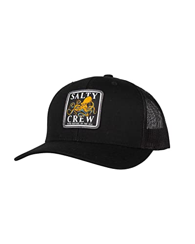 Salty Crew Ink Slinger Retro Trucker Black OS - Baseball Hat Unisex Adjustable for Adults Premium Cotton Hat Outdoor Sports for Men and Women