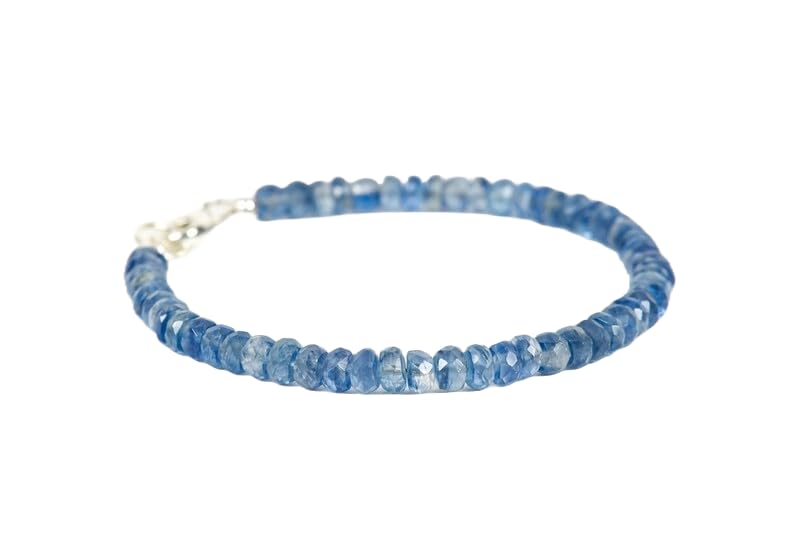 Bracelet fin cyanite anti-allergie en argent pour peaux sensibles