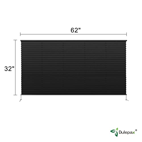 Image of Dulepax RV Blinds,RV Pleated Shades,RV Blinds Pleated Shades, 62 inch W x 32 inch L Black RV Window Shades,Camper Blinds,RV Window Blinds for RV Camper Travel Trailers Motorhome's Window