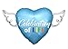 Celebration of LIFE Heavenly Balloons heart shaped with angel wings (Blue)
