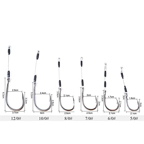 HNHYNSY Angelhaken 100/120/150 lbs Metall jig doppelhaken hoher kohlenstoffstahl 5/0# -12/0# Assist Hooks mit Linie… – Bild 4
