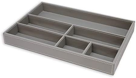 OSCO Faux Leather Drawer Organiser - Grey