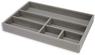 OSCO Faux Leather Drawer Organiser - Grey