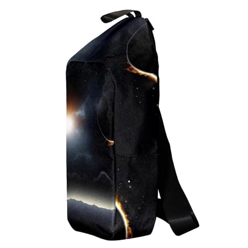 Sac à dos à bandoulière éclipse solaire multicolore 16x36cm - 3