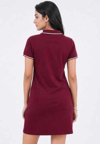 Image of Wear Your Opinion Women's S to 5XL Plus Size PQ Polo Collar Neck Style Midi Tshirt Dress
