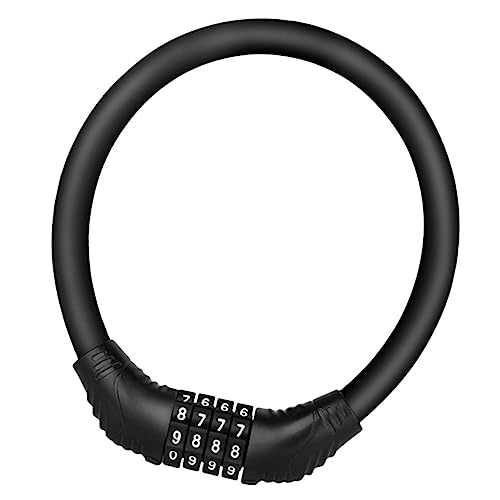 iplusmile 1個 パスワード南京錠 サイクルロック 頑丈な ネーション ロック ケーブル自転車 コード バイクアラーム パスワード ポータブル Black