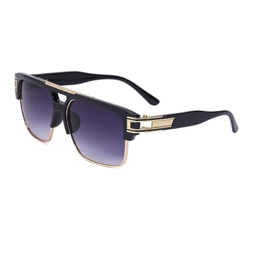 Lunettes de soleil rétro punk luxe avec grande monture homme