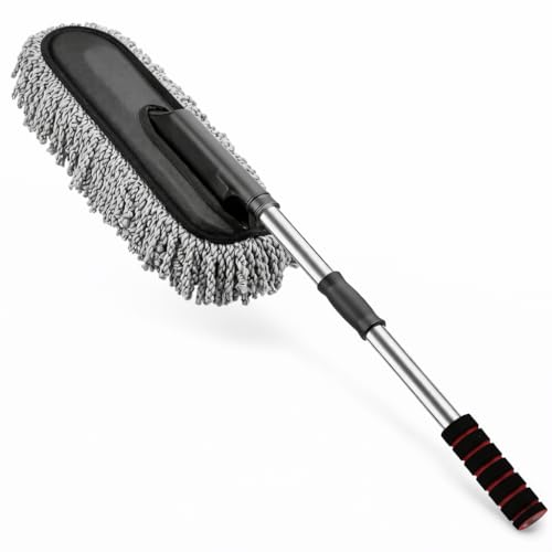 Image of AutokraftZ Microfiber Flexible Duster for Car Wash | Scratch & Lint-Free Auto Detailing Tool | Expandable Handle, 2X Better Cleaning | Multi-Purpose Wet & Dry Cleaning for Cars, Home, and Kitchen