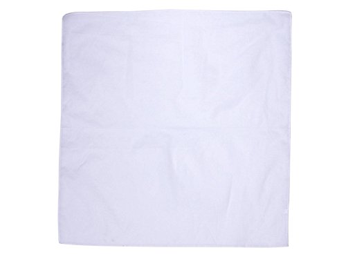New Solid Color Cotton Bandanas - (5 Different Colors), White