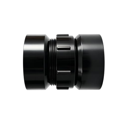 Image of Lesso 1-1 /2 Inch ABS P-Trap Union - HUB x HUB Connection, Black, Detachable Sink Drain Union for Easy Maintenance & Leak-Proof Plumbing