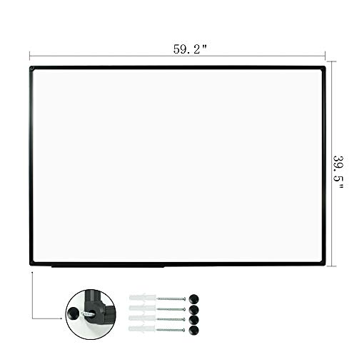 image for JILoffice Large Magnetic White Board, Dry Erase Board 60 x 40 Inch, Bl