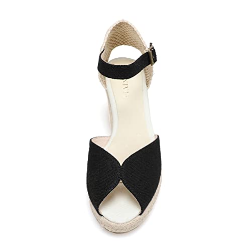 Image of Women's Espadrille Wedge Sandals Closed Toe Lace-Up Shoes