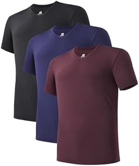 DAVID ARCHY Men's Undershirts Micro Modal Ultra Soft T-Shirts Stretch Moisture-Wicking Crewneck/V-Neck Tees for Men, 3-Pack