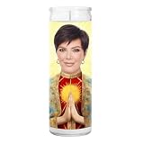 Kris Celebrity Glass Jar Candle – Unscented Handmade Soy Wax Votive Candle – Unique Gift for Reality TV Lovers – Home Decor Collectible for Living Room & Office – 8 Inch