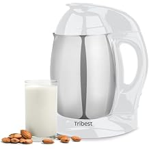 Tribest Soyabella SB-130 Deluxe Automatic Nut Milk Maker & Soy Milk Maker Machine, White/Stainless Steel