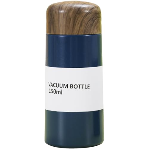 Lamppdcor Mini Botella de Agua de 150 ml - Taza Termo de Acero Inoxidable con Tapa de Corcho y colador de té
