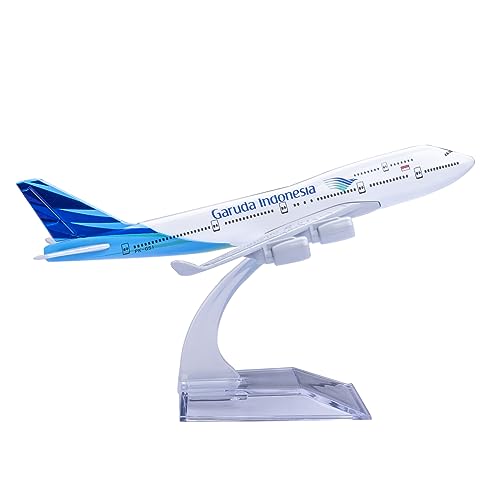 Boeing 747 Indonesian Airlines escala 1:400 de metal fundido a presión con detalles en verde