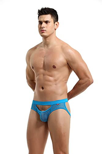 Swbreety Men's Jockstrap Underwear Men's Exotic G-Strings & Thongs Jockstraps For Men Blue #TOP3
