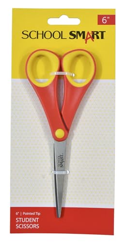 School Smart Pointed Tip Student Scissors, 6 Inches