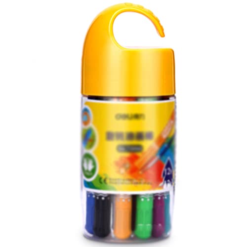 ASFD Drawing pens Water-Soluble Rotating Oil Pastel 12 color18 Color Painting Student Children's Brush Crayon Oil Pastel Colour pens