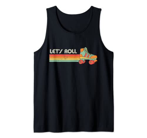 Let's Roll Roller Skating Skater Skate Retro Vintage 70s 80s Tank Top