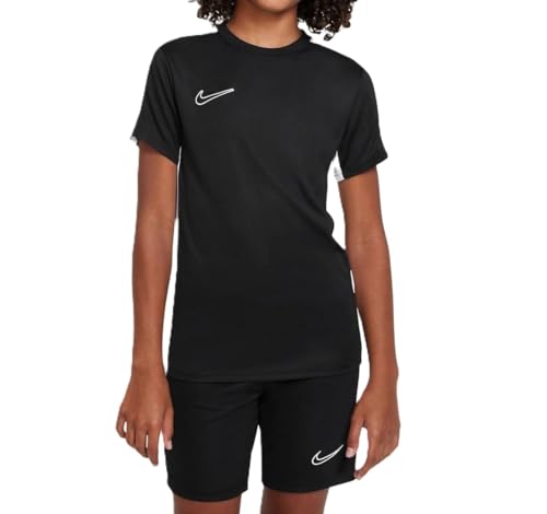 Nike Unisex Kids Shirt K NK DF Acd23 Top SS Br, Black/White/White, DX5482-010, XL