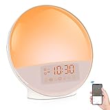 Radio FM y luz nocturna: la luz de despertador tiene función de radio FM y debe presionar el botón de radio. También es una lámpara de noche / luz nocturna / vista de lámpara de lectura cuando alimenta a su bebé. La luz de simulación del amanecer es perfecta para niños o adultos