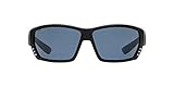 Costa Del Mar Men's Tuna Alley Polarized Rectangular Sunglasses, Matte Black/Grey Polarized-580P, 62...