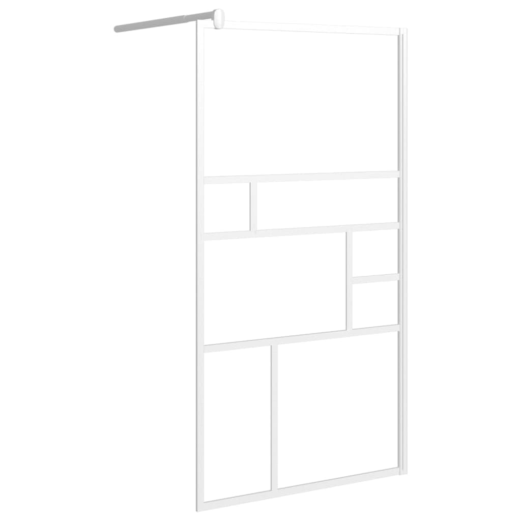 Fengshui Ścianka prysznicowa Walk-In 115 x 195 cm szkło przezroczyste ESG | Szkło bezpieczne 5 mm, aluminiowa rama, regulowany profil, łatwy w pielęgnacji, elastyczny drążek podporowy