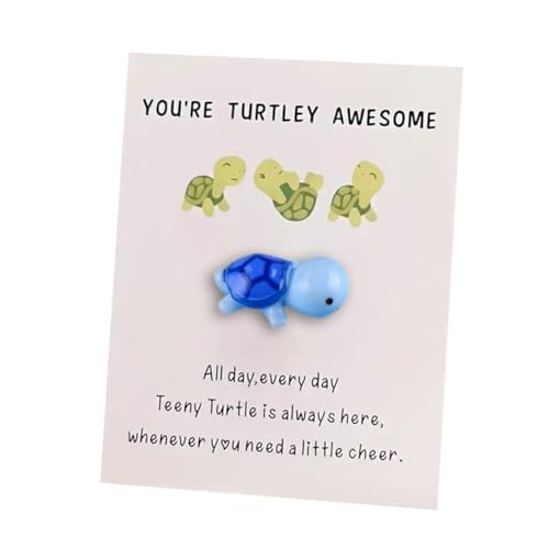 Searching Roads Emotional Support Turtle Gifts, You're Turtley Awesome Pocket Turtle Hug Lovely Cute Turtle Shaped Card Friendship Gift, A Card with A Turtle Ornament