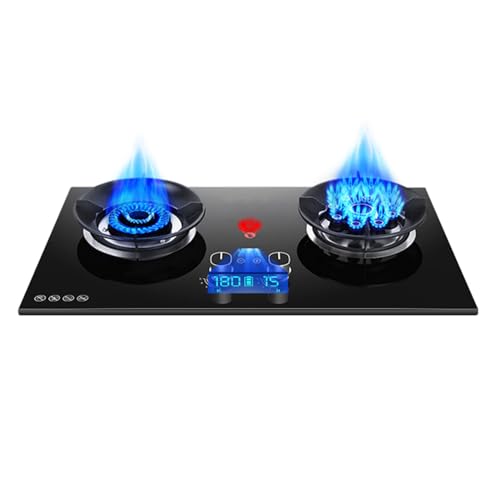 プロパンストーブ、強化ガラスガスコンロ、2バーナーポータブルプロパンストーブ、フードトラックやファミリーレストラン用最大17742.4BTU (Color : LPG, Size : Style 1)