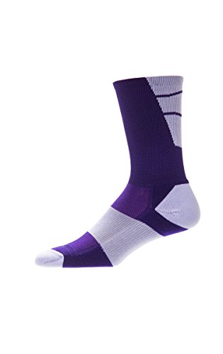 Csi Point Guard Performance Crew Socks Made In The Usa Purple/White #TOP5