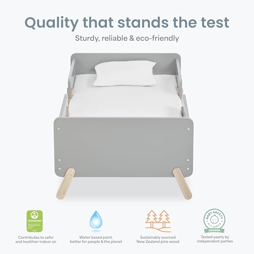 Dream On Me Osko Convertible Toddler Bed Made with Sustainable New Zealand Pinewood in Grey, BSA & Greenguard Gold Certified, Non-Toxic Finish - image 4