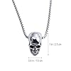 1pc Skull Necklace Titanium Steel Pendant Retro Gothic Design Unique Present for Halloween Special Occasions Lightweight #2