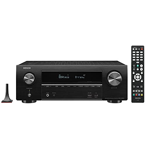 Denon AVR-X1600H 7.2-Kanal AV-Receiver, Hifi Verstärker, Alexa Kompatibel, 6 HDMI Eingänge, Bluetooth und WLAN, Musikstreaming, Dolby Atmos, AirPlay 2, HEOS Multiroom
