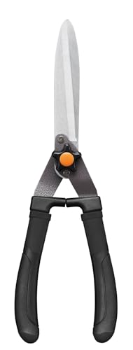Fiskars Heckenschere, Mit rutschhemmenden SoftGrip-Griffen, Hochwertige Stahl-Klingen, Länge: 55 cm, Mattschwarz, HS10, 1027529