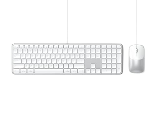 Image of Satechi Slim CLX3 Wired Keyboard & Mouse Combo, USB-C, Silver