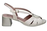 PITILLOS - Sandalia de tacón ancho,zapato destalonado,abierto por delante,cierre de hebilla,de piel, para: Mujer color: ORO talla:41