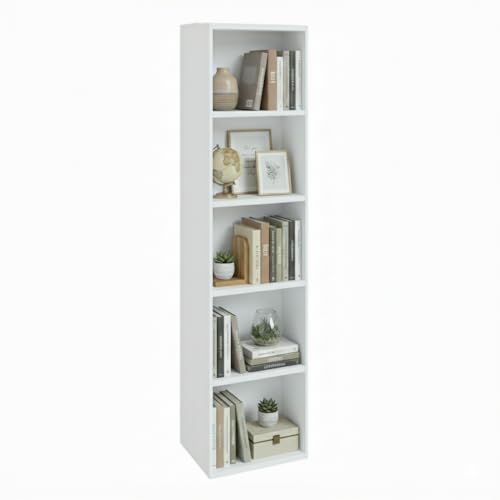 TRE COLORI MODERNI: Proposta nelle finiture rovere, grigio e bianco, si integra facilmente in qualsiasi stile di arredamento, dal moderno al minimal. Una libreria scaffale elegante che valorizza ogni ambiente con semplicità e ordine