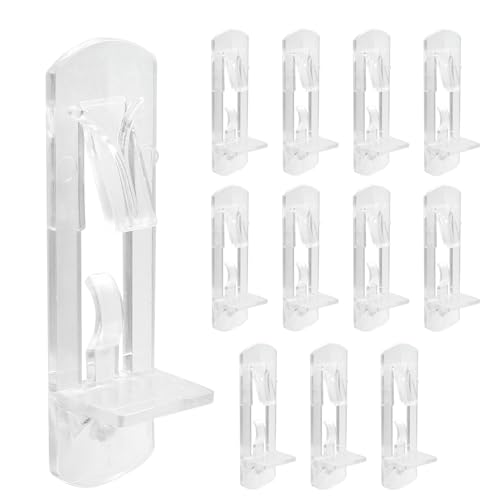 Biaungdo 12 Pcs Plastic Locking Shelf Support Pegs, 6mm Clear